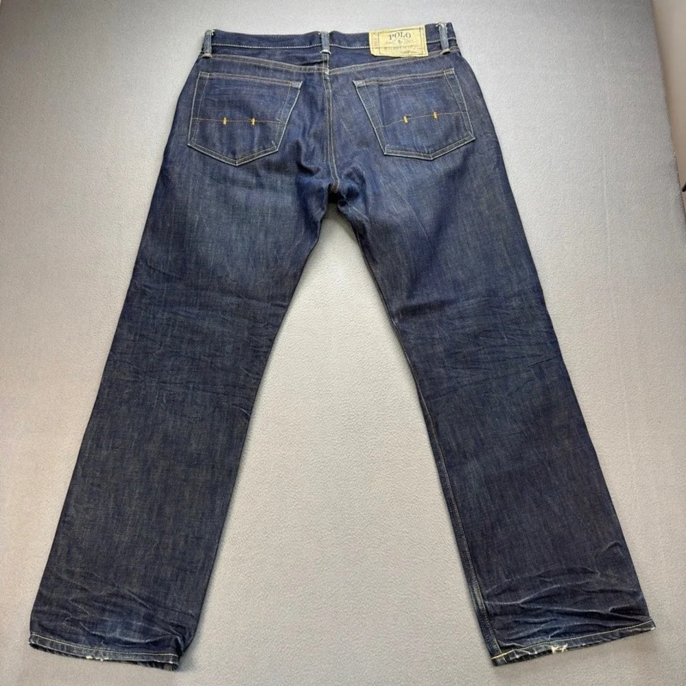 Polo Ralph Lauren Straight Leg Jeans 34x30 (FIT 36x30) Blue Denim Button Fly